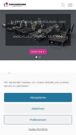 Vorschau der mobilen Webseite www.pueplichhuisen.de, Püplichhuisen KG