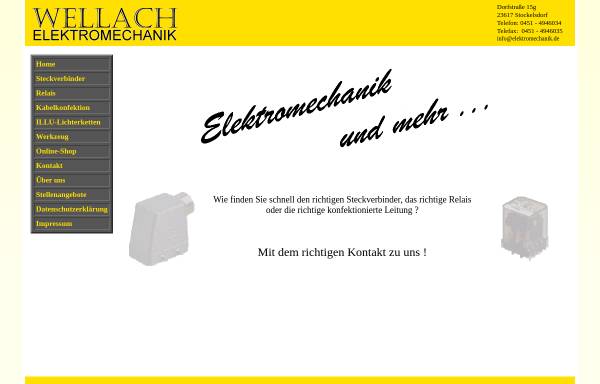 Vorschau von www.elektromechanik.de, Wellach Elektromechanik, Inh. Jörg Wellach