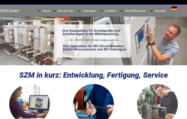 Vorschau von www.szm-gmbh.de, SZM SchaltanlagenZubehör Bad Muskau GmbH