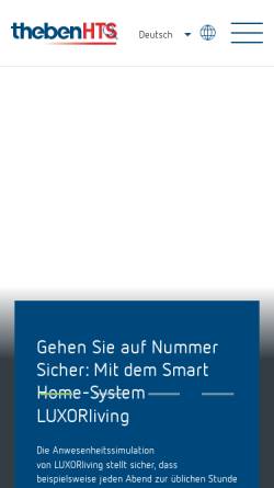 Vorschau der mobilen Webseite www.theben.ch, Theben (Schweiz) AG