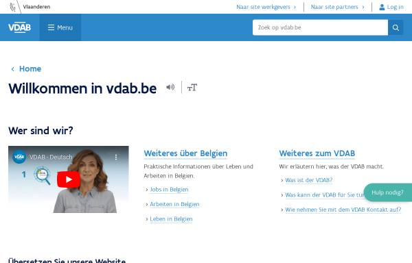 Vorschau von www.vdab.be, Flämischer Dienst für Arbeitsvermittlung und Berufsausbildung (VDAB)