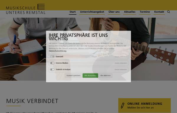 Vorschau von www.musikschule-unteres-remstal.de, Musikschule unteres Remstal