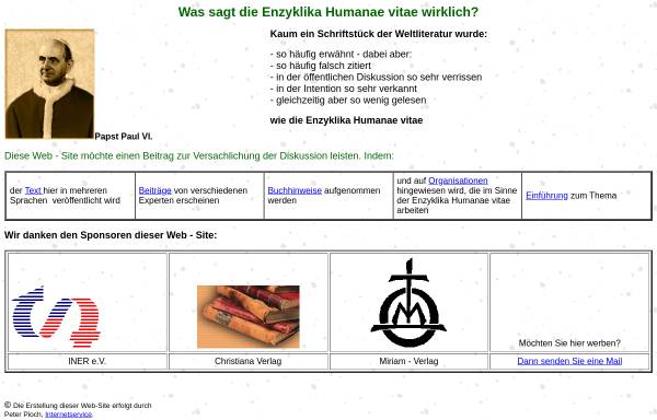 Vorschau von www.humanae-vitae.de, Humanae vitae