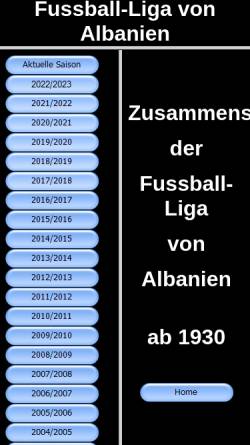 Vorschau der mobilen Webseite www.sportergebnise.de, Fussball-Liga von Albanien