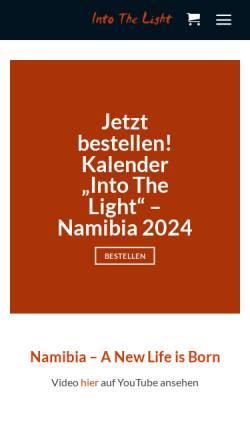 Vorschau der mobilen Webseite www.namibia-kalender.de, Into The Light