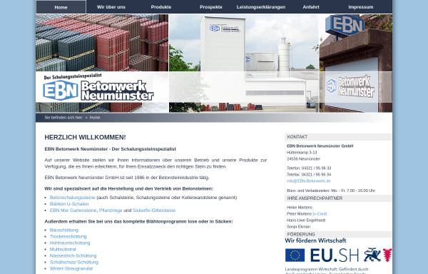 Vorschau von www.ebn-betonwerk.de, EBN Betonwerk Neumünster GmbH