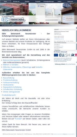 Vorschau der mobilen Webseite www.ebn-betonwerk.de, EBN Betonwerk Neumünster GmbH
