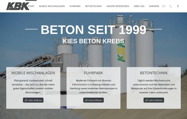 Vorschau von www.kies-beton-krebs.de, KBK Kies Beton Krebs
