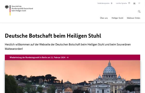 Vorschau von vatikan.diplo.de, Deutsche Botschaft beim Heiligen Stuhl