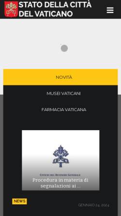 Vorschau der mobilen Webseite www.vaticanstate.va, Der Staat der Vatikanstadt