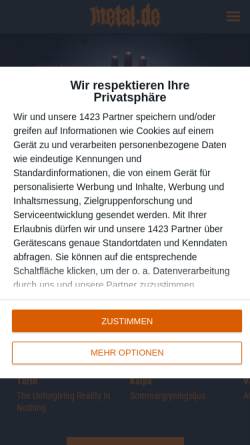 Vorschau der mobilen Webseite metal.de, Metal.de