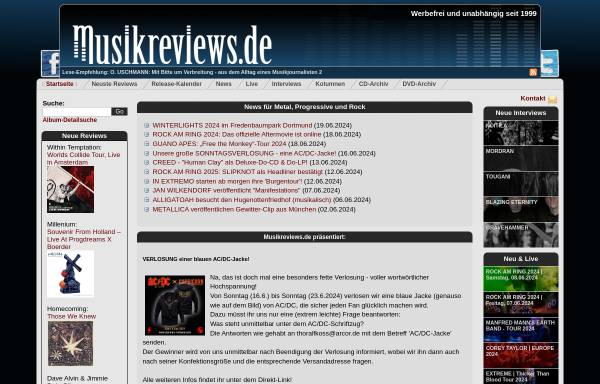 Vorschau von www.musikreviews.de, Musikreviews.de