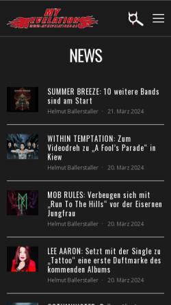 Vorschau der mobilen Webseite www.myrevelations.de, My Relevations