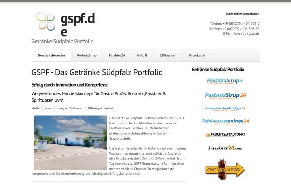 Vorschau von www.gspf.de, Getränke Südpfalz GmbH