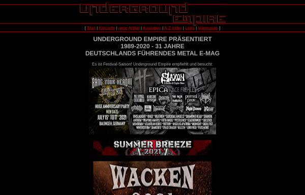 Vorschau von www.underground-empire.de, Underground Empire Metal Megazine