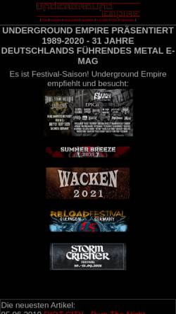 Vorschau der mobilen Webseite www.underground-empire.de, Underground Empire Metal Megazine