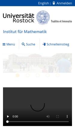 Vorschau der mobilen Webseite www.mathematik.uni-rostock.de, Fachbereich Mathematik der Universität Rostock