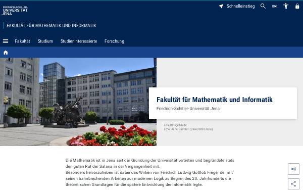 Fakultät für Mathematik und Informatik der Friedrich-Schiller-Universität Jena