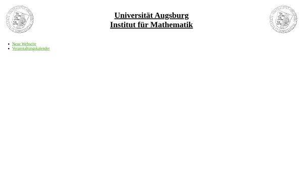 Vorschau von www.math.uni-augsburg.de, Institut für Mathematik der Universität Augsburg