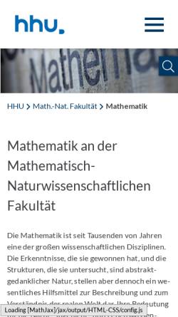 Vorschau der mobilen Webseite www.math.hhu.de, Mathematisches Institut der Heinrich-Heine-Universität Düsseldorf