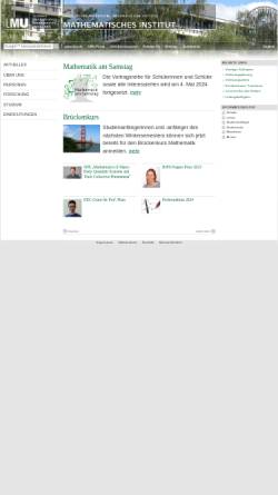 Vorschau der mobilen Webseite www.mathematik.uni-muenchen.de, Mathematisches Institut der Ludwig-Maximilians-Universität München