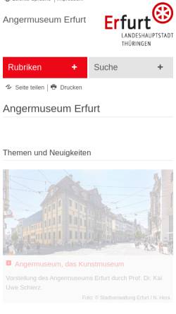 Vorschau der mobilen Webseite www.angermuseum.de, Angermuseum Erfurt