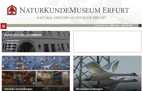 Vorschau von www.naturkundemuseum-erfurt.de, Naturkundemuseum Erfurt