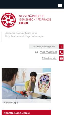 Vorschau der mobilen Webseite www.nervenarztpraxis-erfurt.de, Nervenärztliche Gemeinschaftspraxis Dr. A. Roos-Janke und U.Janke