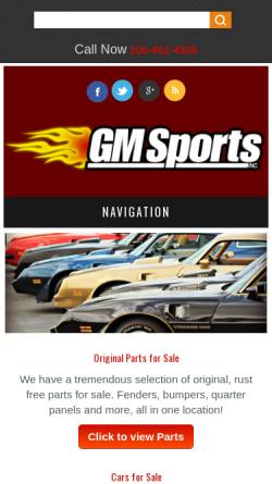 Vorschau der mobilen Webseite www.gmsports.com, GM sports