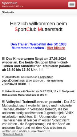 Vorschau der mobilen Webseite www.sc-mutterstadt.de, Sport Club 1983 Mutterstadt