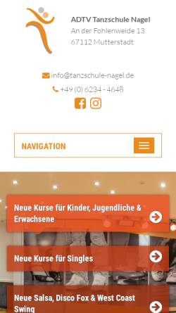 Vorschau der mobilen Webseite www.tanzschule-nagel.de, Tanzschule Nagel