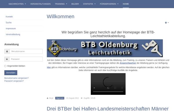 Vorschau von www.btb-la.de, BTB Oldenburg von 1892 e.V. - Leichtathletik