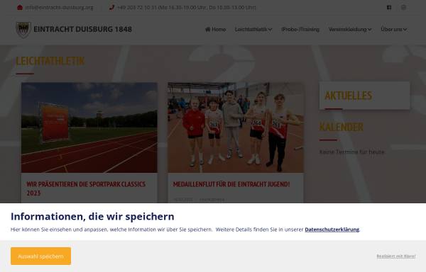Vorschau von www.eintracht-duisburg-leichtathletik.de, Eintracht Duisburg Leichtathletik-Abteilung