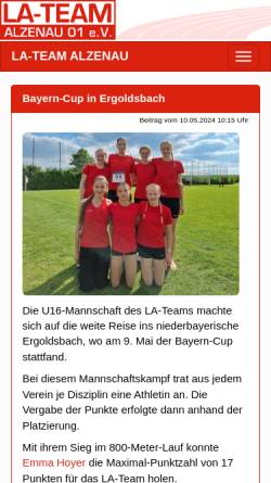 Vorschau der mobilen Webseite www.la-team-alzenau.de, LA-Team Alzenau 01