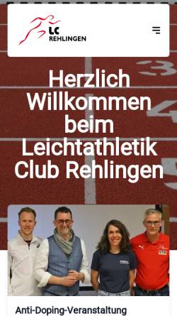 Vorschau der mobilen Webseite lcrehlingen.de, LC Leichtathletik Club Rehlingen e.V.