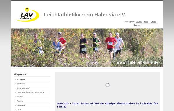 Vorschau von www.laufen-in-halle.de, Leichtathletik im LAV Halensia e.V.