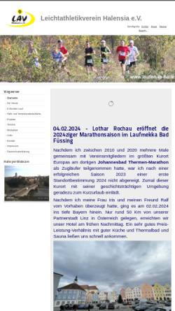 Vorschau der mobilen Webseite www.laufen-in-halle.de, Leichtathletik im LAV Halensia e.V.