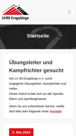 Vorschau der mobilen Webseite www.lv90thum.de, Leichtathletik-Verein 1990 Thum e. V.
