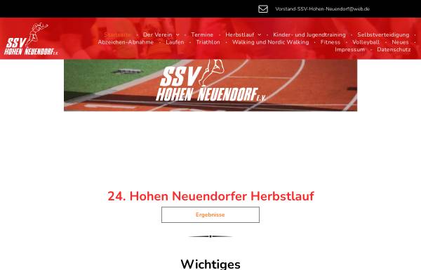 Vorschau von www.ssv-hohen-neuendorf.de, SSV Hohen Neuendorf - Lauf- und Mehrkampfteam