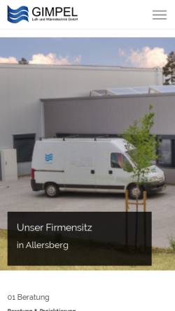 Vorschau der mobilen Webseite www.gimpel-lta.de, Gimpel Lufttechnische Anlagen GmbH