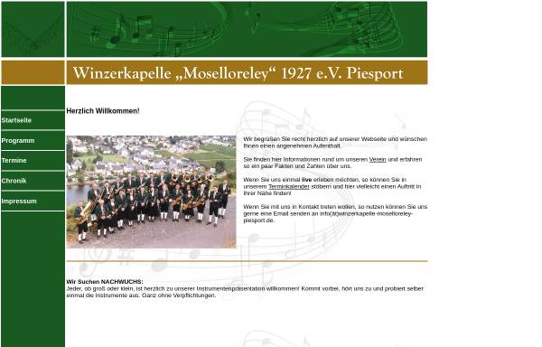 Vorschau von www.winzerkapelle-moselloreley-piesport.de, Winzerkapelle Moselloreley Piesport 1927 e.V.