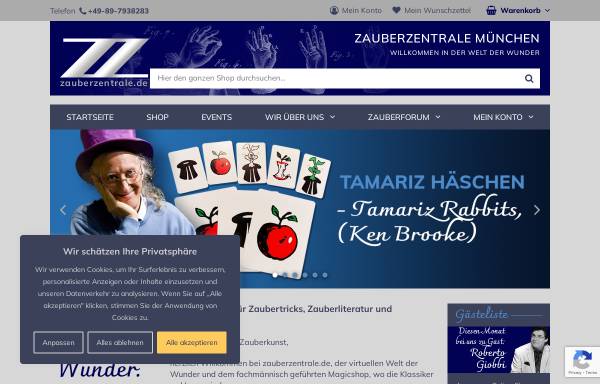 Vorschau von www.zauberzentrale.de, Zauberzentrale München
