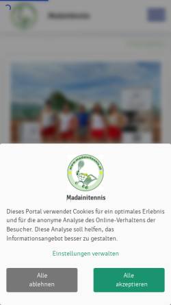 Vorschau der mobilen Webseite www.madainitennis.at, Tennisschule Madaini