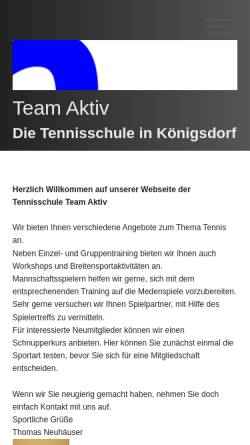 Vorschau der mobilen Webseite www.team-aktiv.de, Tennisschule Neuhäuser