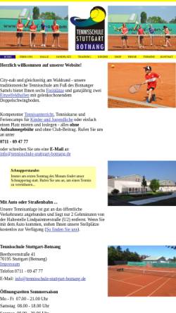 Vorschau der mobilen Webseite www.tennisschule-stuttgart-botnang.de, Tennisschule Stuttgart-Botnang