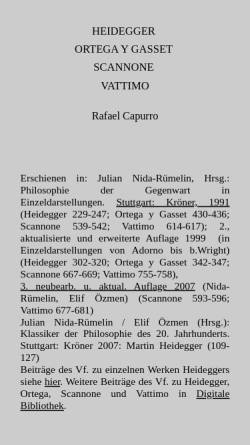 Vorschau der mobilen Webseite www.capurro.de, Heidegger
