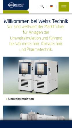 Vorschau der mobilen Webseite www.weiss-umwelttechnik.at, Weiss Umwelttechnik GmbH