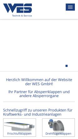 Vorschau der mobilen Webseite www.wes-online.net, WES GmbH Technik & Service