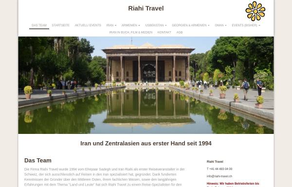 Vorschau von www.riahi-travel.ch, Riahi-Travel.ch