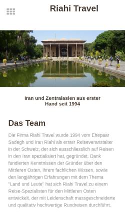 Vorschau der mobilen Webseite www.riahi-travel.ch, Riahi-Travel.ch